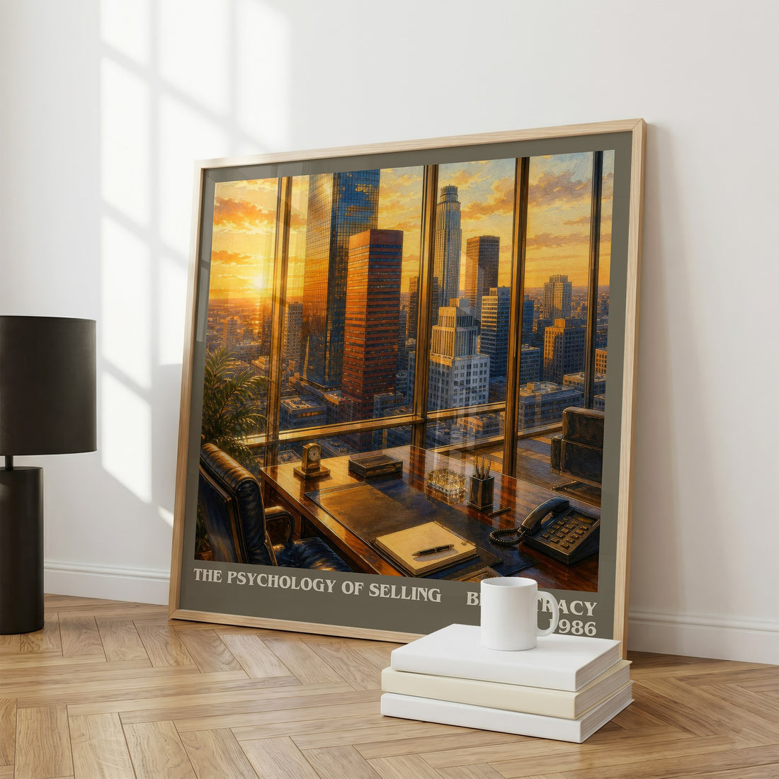 The Psychology of Selling literary print framed by window – literary home decor