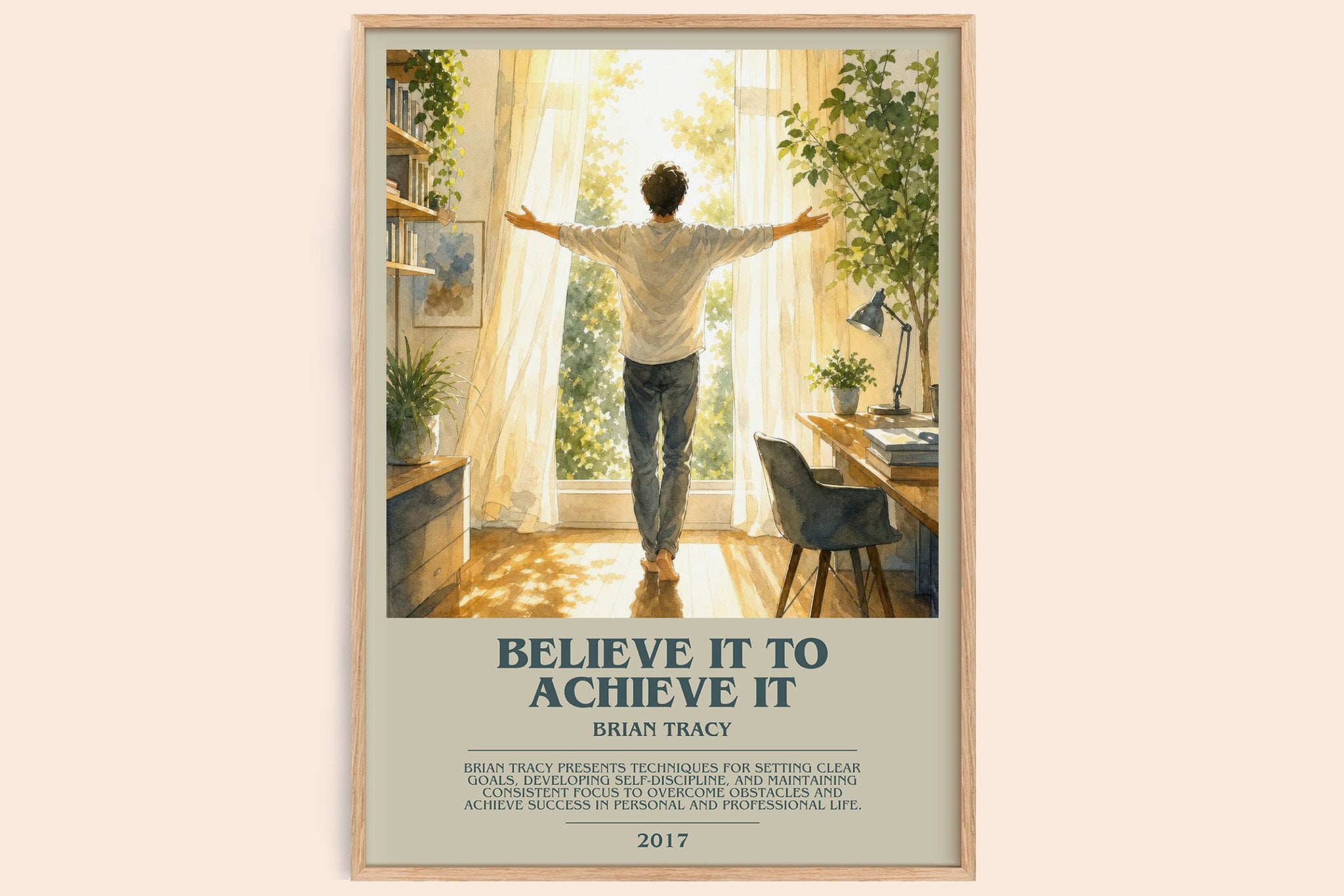Believe It to Achieve It Bookish Wall Art by Brian Tracy
