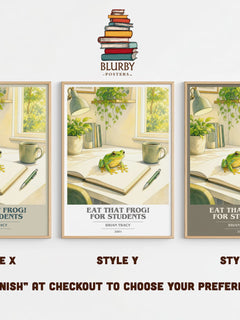 Eat That Frog! for Students book cover print in frame leaning in hallway – non fiction wall art