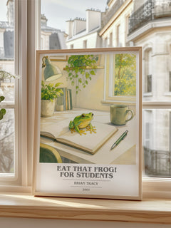Eat That Frog! for Students book cover poster colour and style options – Brian Tracy book art