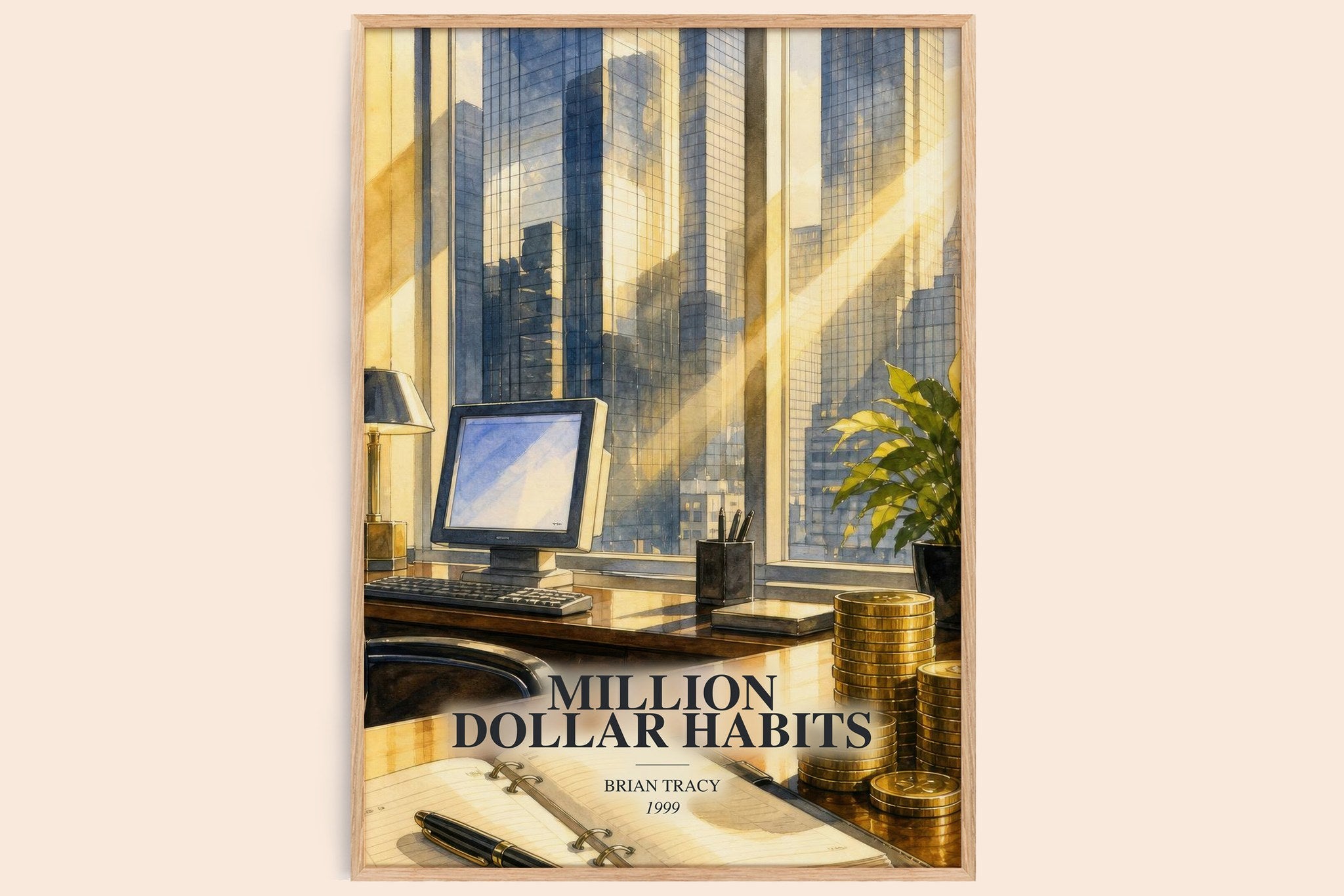 Million Dollar Habits Book Watercolour Illustration by Brian Tracy