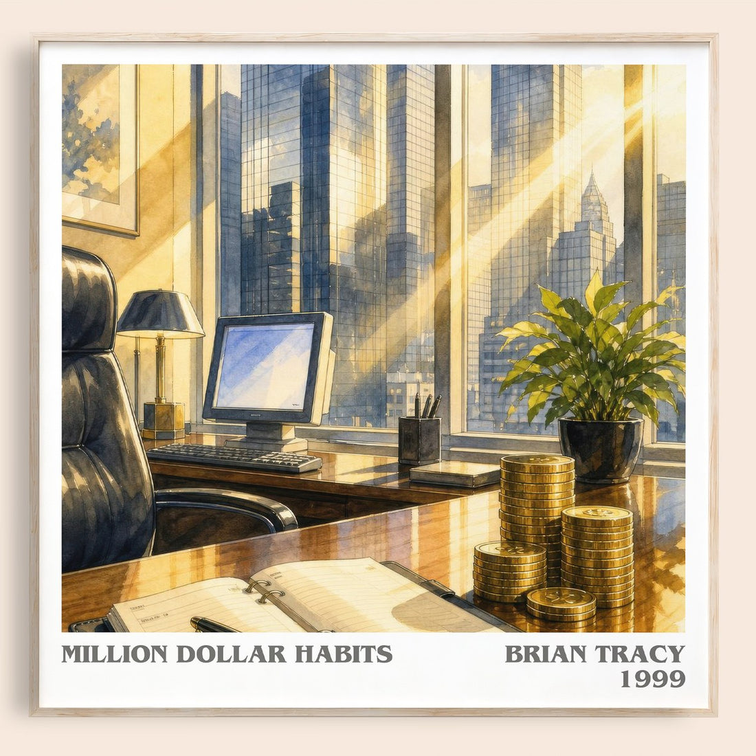 Million Dollar Habits literary book poster by Brian Tracy – framed literary art print