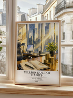 Million Dollar Habits book cover poster colour and style options – Brian Tracy book art