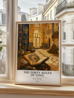 The Forty Rules of Love book cover poster colour and style options – Elif Şafak book art