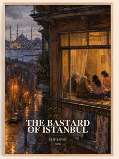 The Bastard of Istanbul watercolour book poster by Elif Şafak – framed literary art print