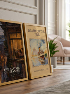 The Bastard of Istanbul watercolour print framed by window – literary home decor