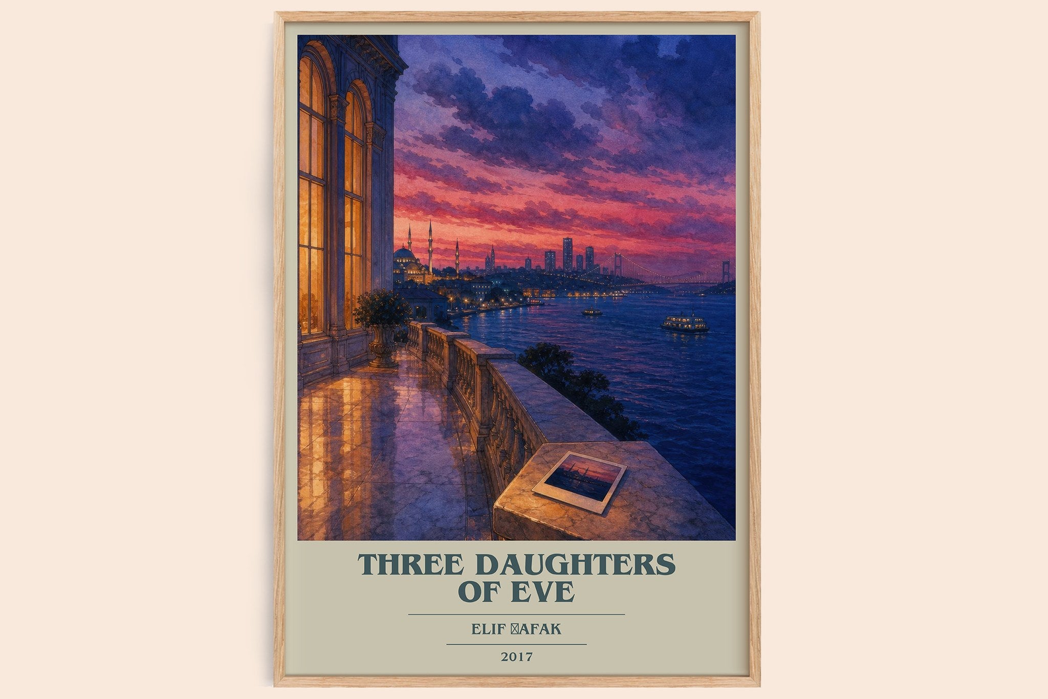Three Daughters of Eve Book Cover Poster by Elif Şafak