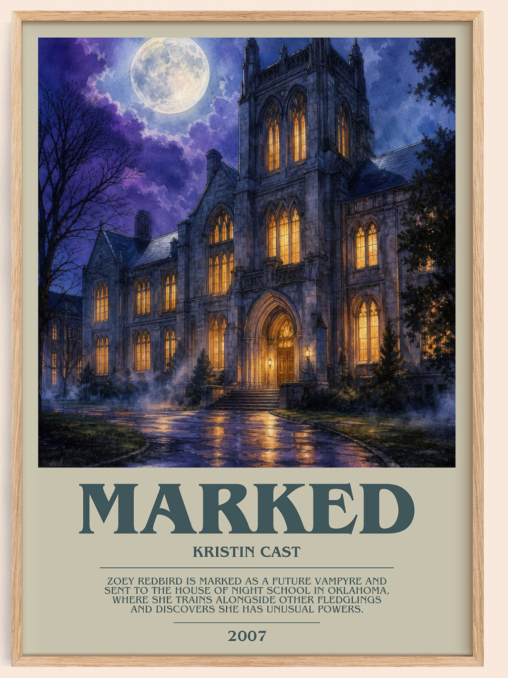 Marked bookish book poster by Kristin Cast – framed literary art print