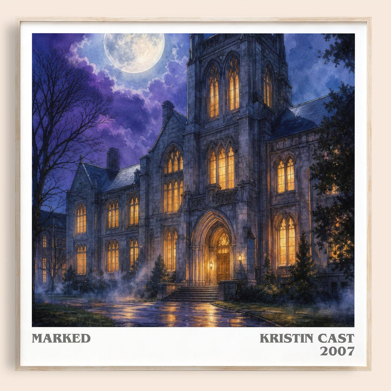 Marked literary book poster by Kristin Cast – framed literary art print