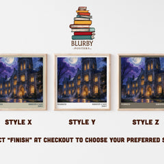 Marked literary print in frame leaning in hallway – young adult wall art