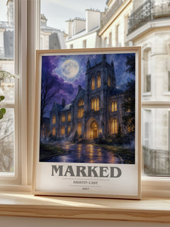 Marked book cover poster colour and style options – Kristin Cast book art