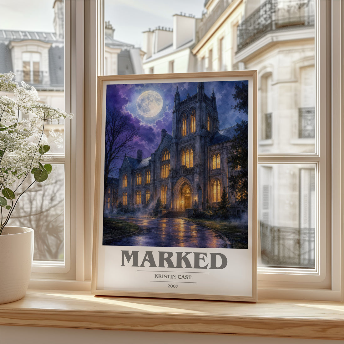 Marked book cover poster colour and style options – Kristin Cast book art
