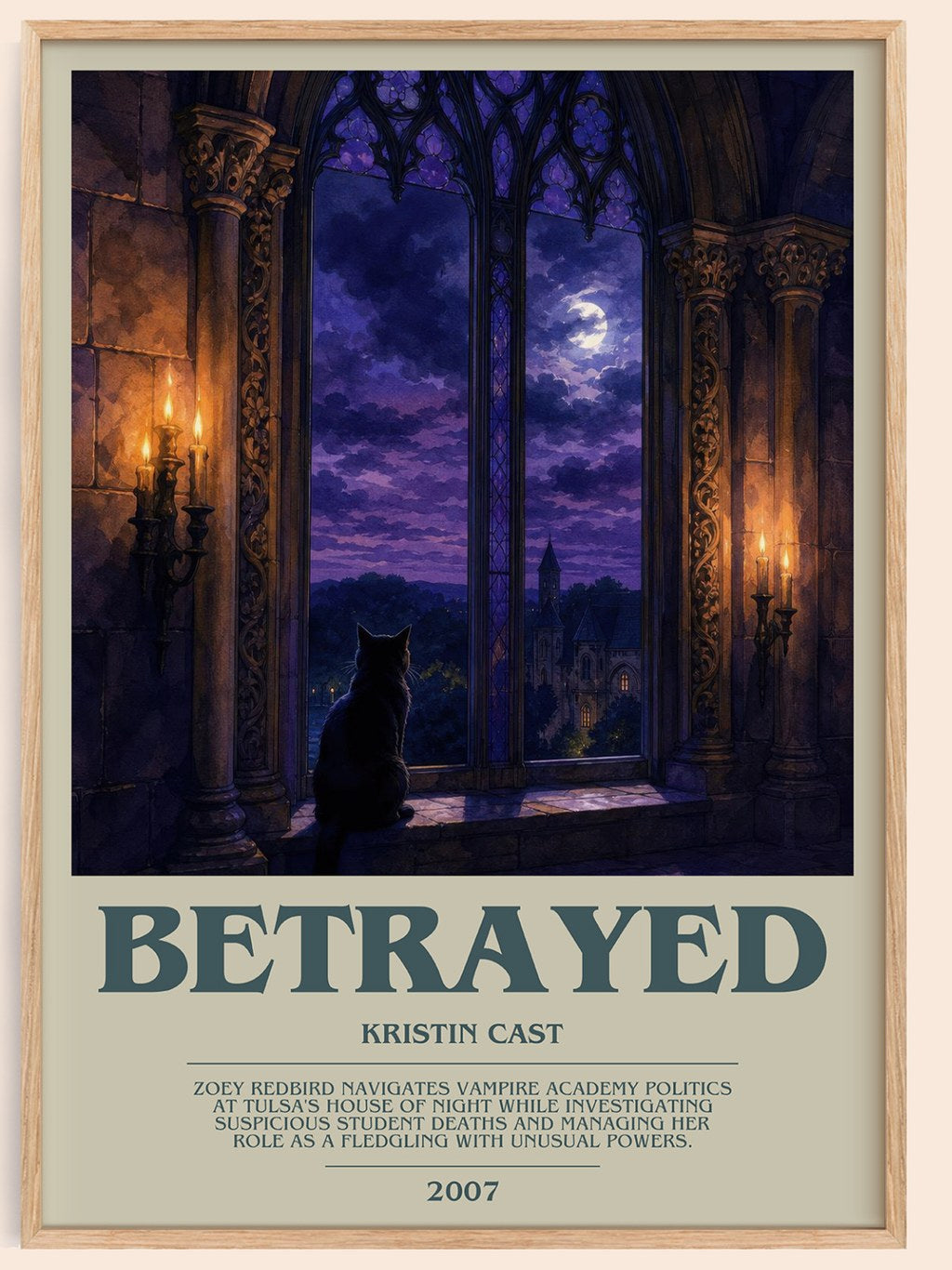 Betrayed bookish book poster by Kristin Cast – framed literary art print