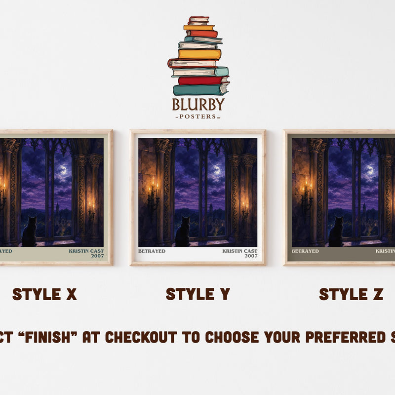 Betrayed literary print in frame leaning in hallway – young adult wall art