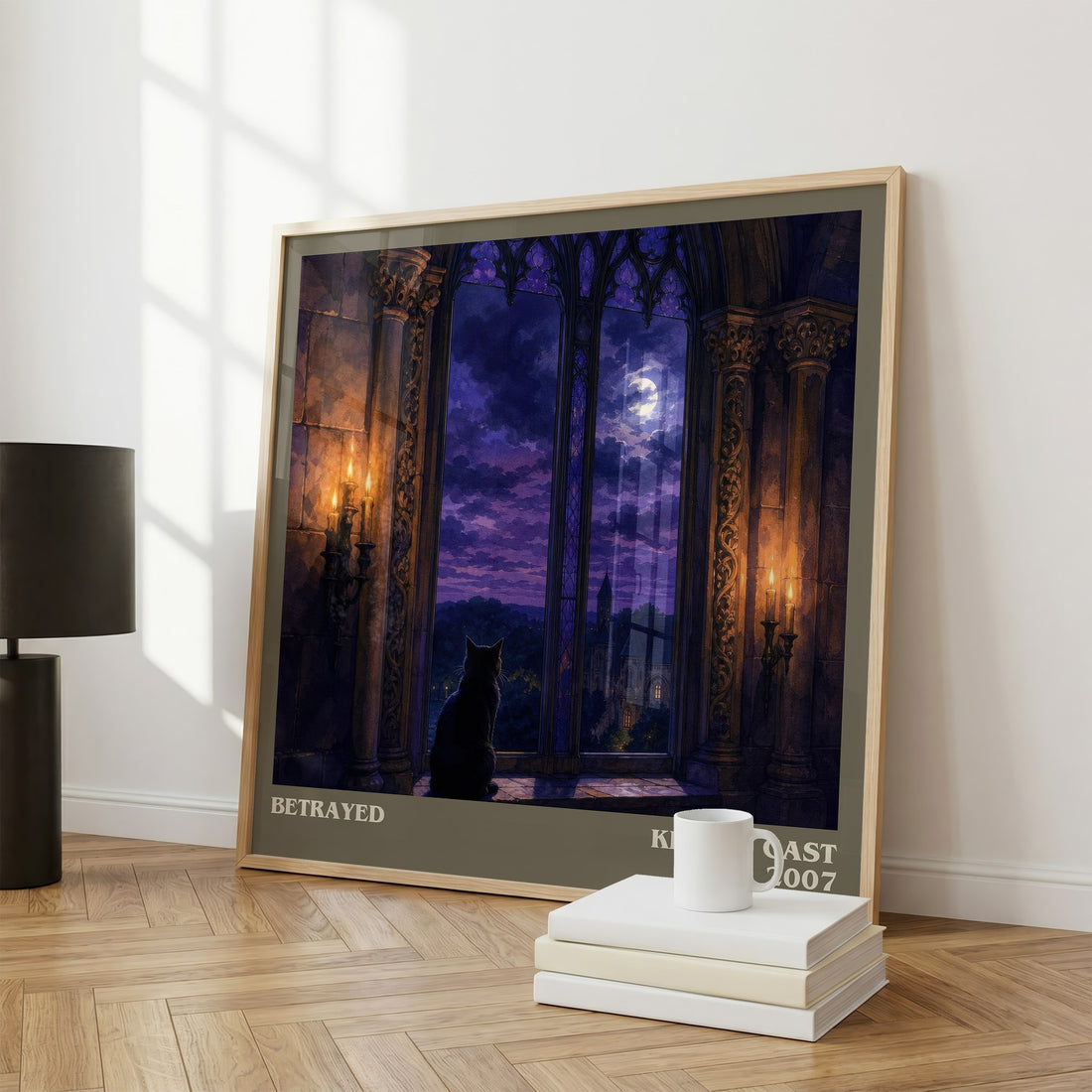 Betrayed literary print framed by window – literary home decor