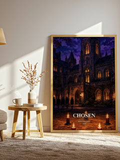 Chosen watercolour print in frame leaning in hallway – young adult wall art
