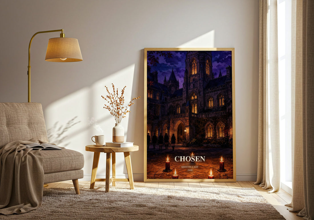 Chosen watercolour print in frame leaning in hallway – young adult wall art
