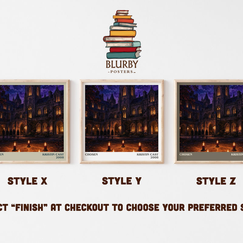 Chosen literary print in frame leaning in hallway – young adult wall art