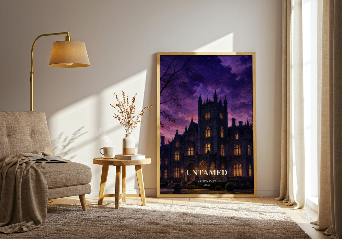 Untamed watercolour print in frame leaning in hallway – young adult wall art