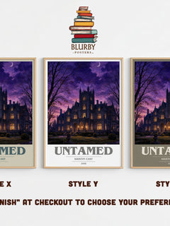 Untamed book cover print in frame leaning in hallway – young adult wall art