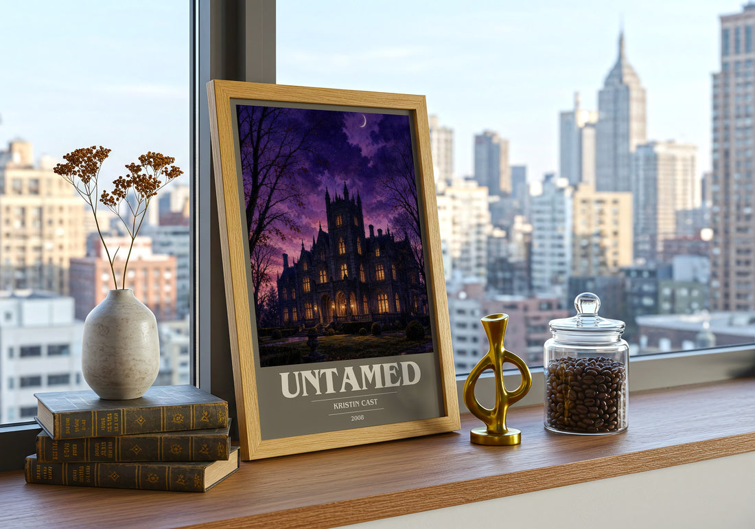 Untamed book cover print framed by window – literary home decor