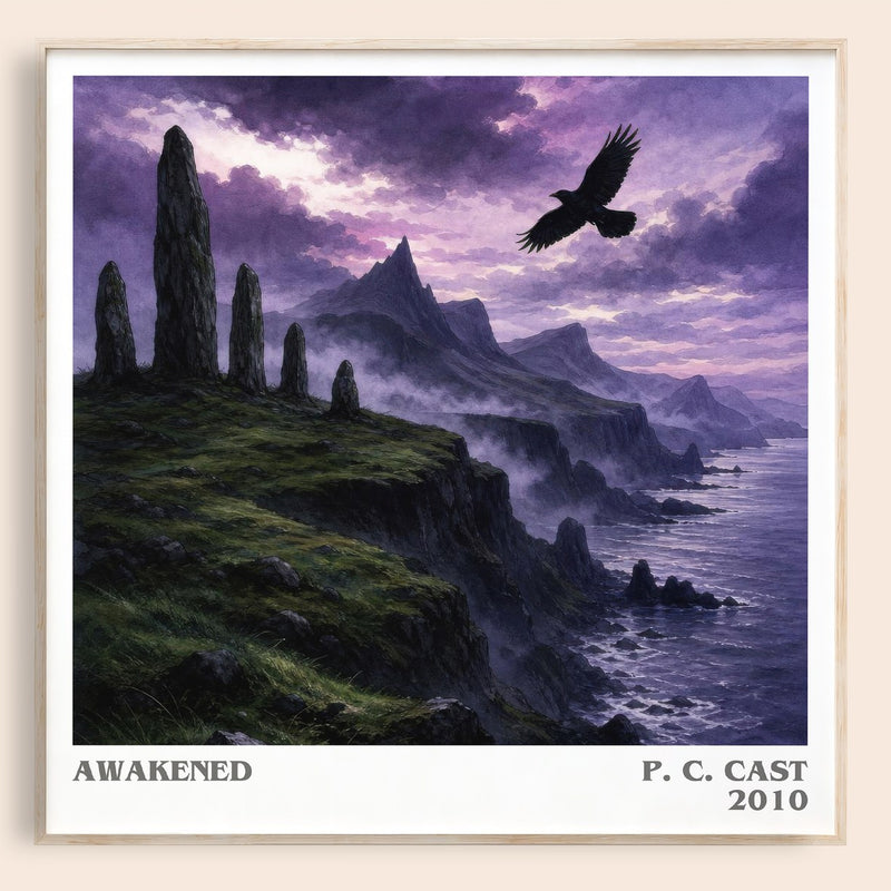 Awakened literary book poster by P. C. Cast – framed literary art print