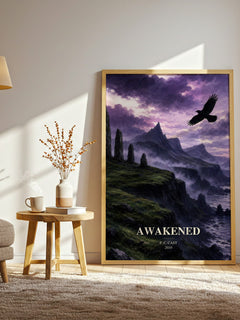 Awakened watercolour print in frame leaning in hallway – young adult wall art