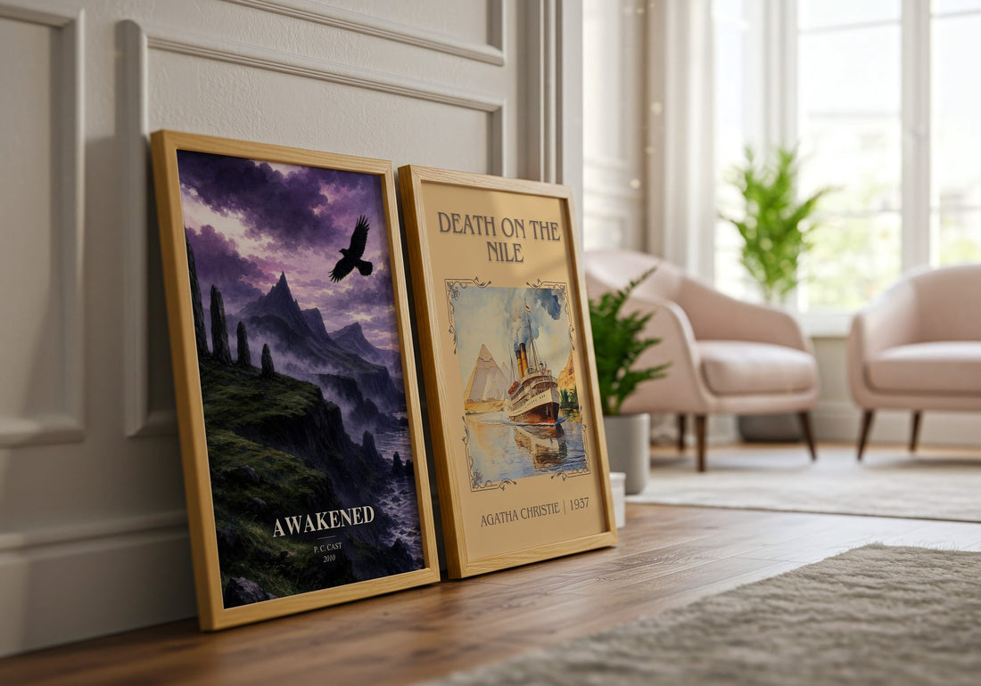 Awakened watercolour print framed by window – literary home decor