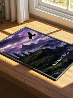 Awakened watercolour book poster framed on wall – young adult wall art