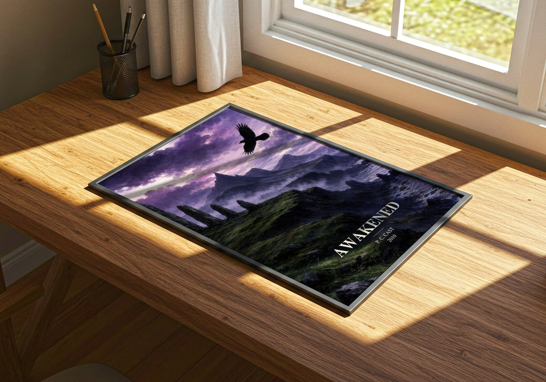 Awakened watercolour book poster framed on wall – young adult wall art