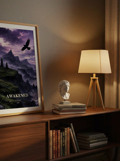 Awakened watercolour print on bookshelf – P. C. Cast fan gift