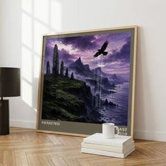 Awakened literary print framed by window – literary home decor