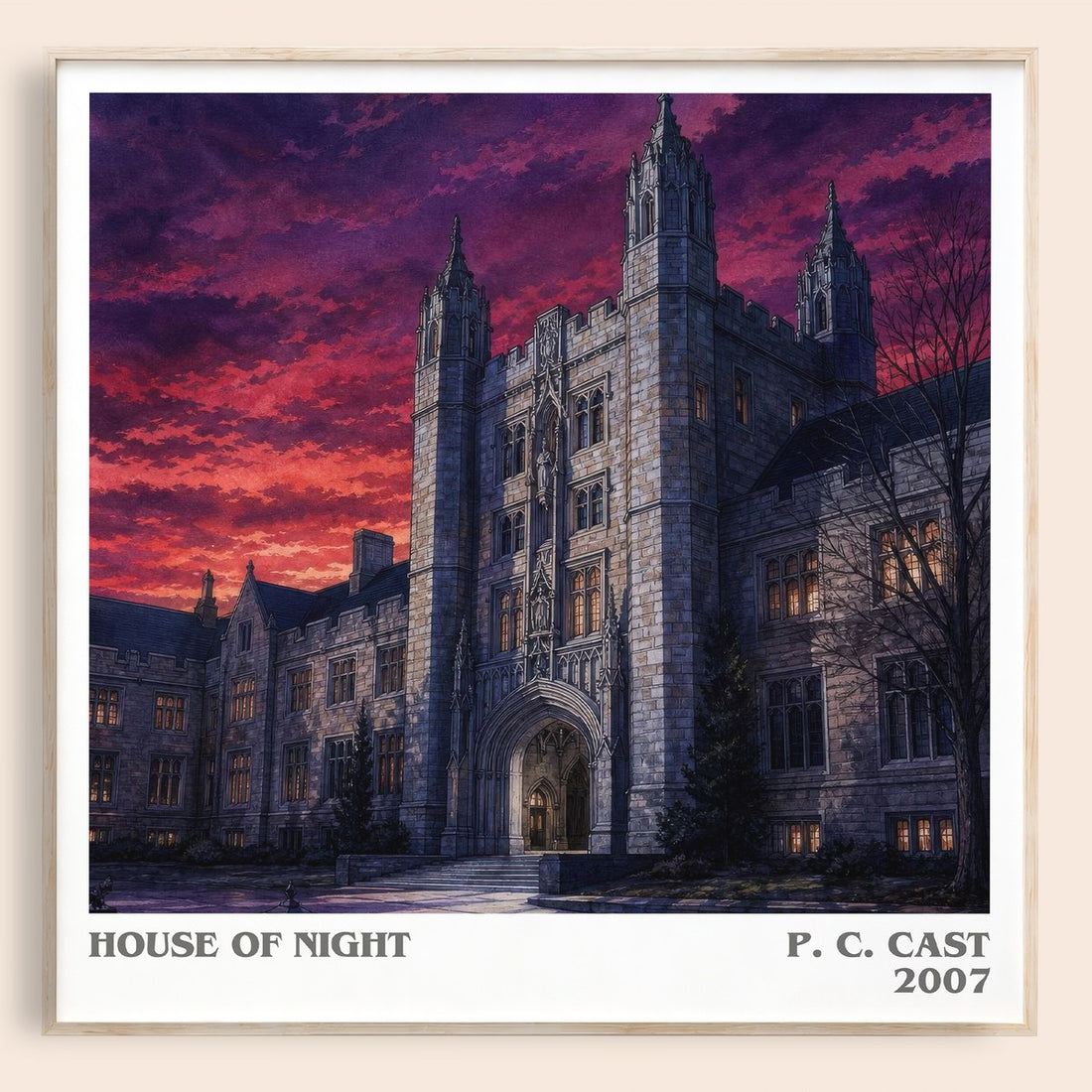 House of Night literary book poster by P. C. Cast – framed literary art print