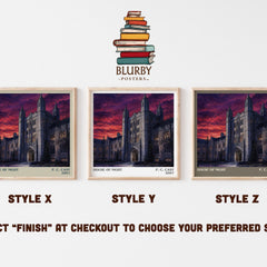House of Night literary print in frame leaning in hallway – fantasy wall art
