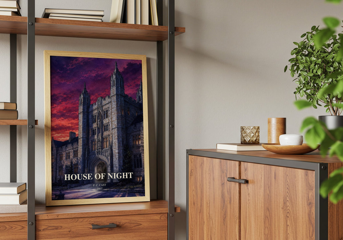 House of Night book watercolour illustration paper finish options – matte satin gloss