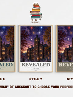 Revealed book cover print in frame leaning in hallway – young adult wall art