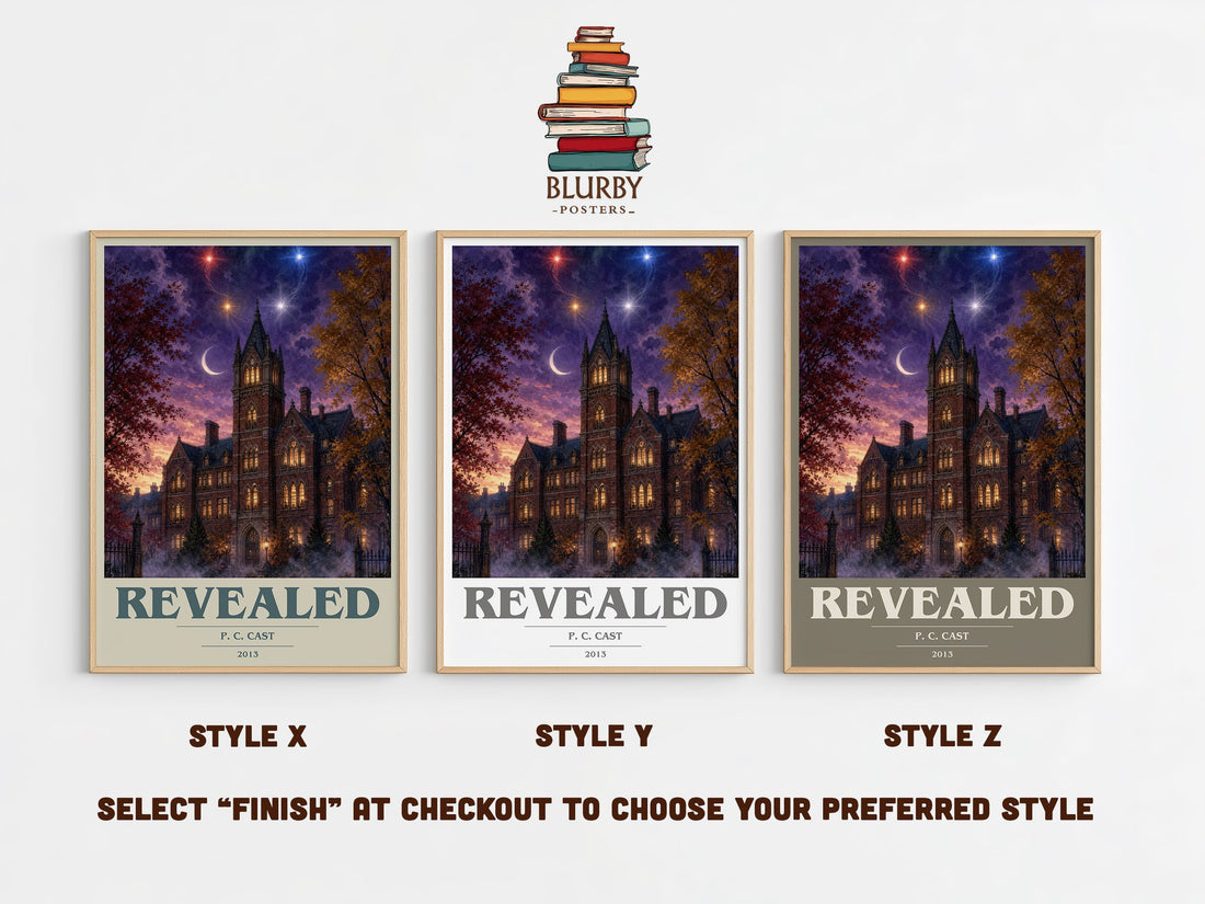 Revealed book cover print in frame leaning in hallway – young adult wall art (mockup)