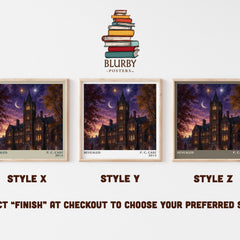 Revealed literary print in frame leaning in hallway – young adult wall art