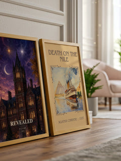 Revealed watercolour print framed by window – literary home decor