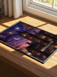 Revealed watercolour book poster framed on wall – young adult wall art
