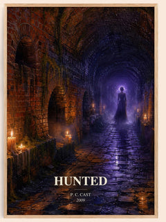 Hunted watercolour book poster by P. C. Cast – framed literary art print