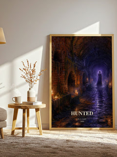 Hunted watercolour print in frame leaning in hallway – young adult wall art