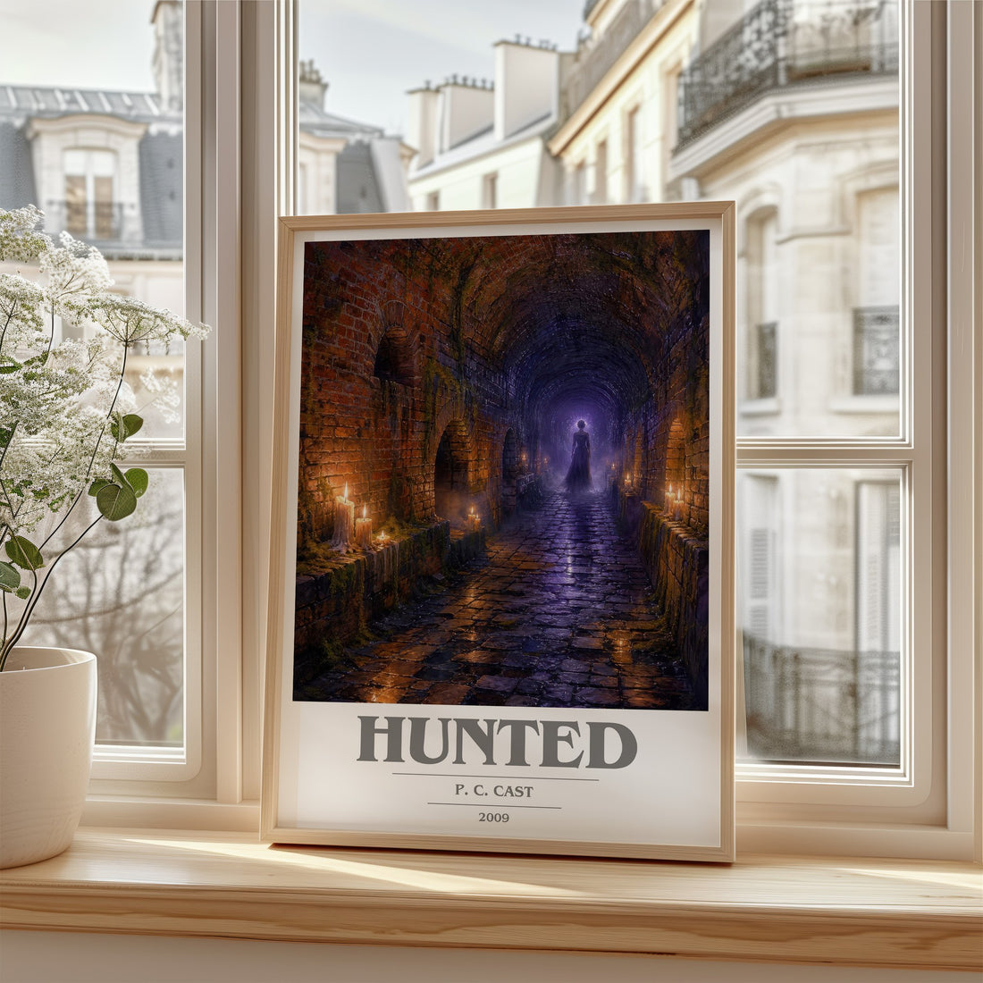 Hunted book cover poster colour and style options – P. C. Cast book art
