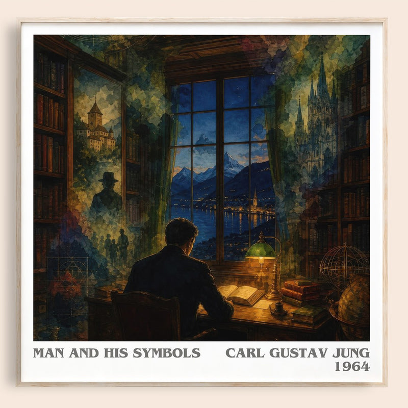 Man and His Symbols literary book poster by Carl Gustav Jung – framed literary art print