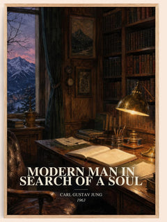 Modern man in search of a soul watercolour book poster by Carl Gustav Jung – framed literary art print