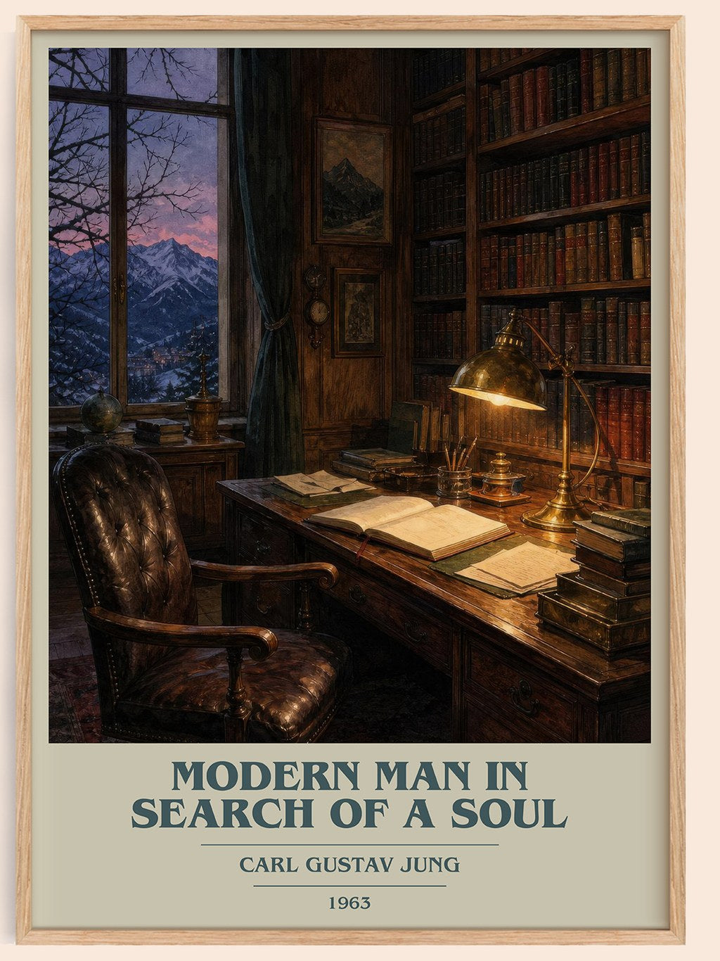 Modern man in search of a soul book cover book poster by Carl Gustav Jung – framed literary art print