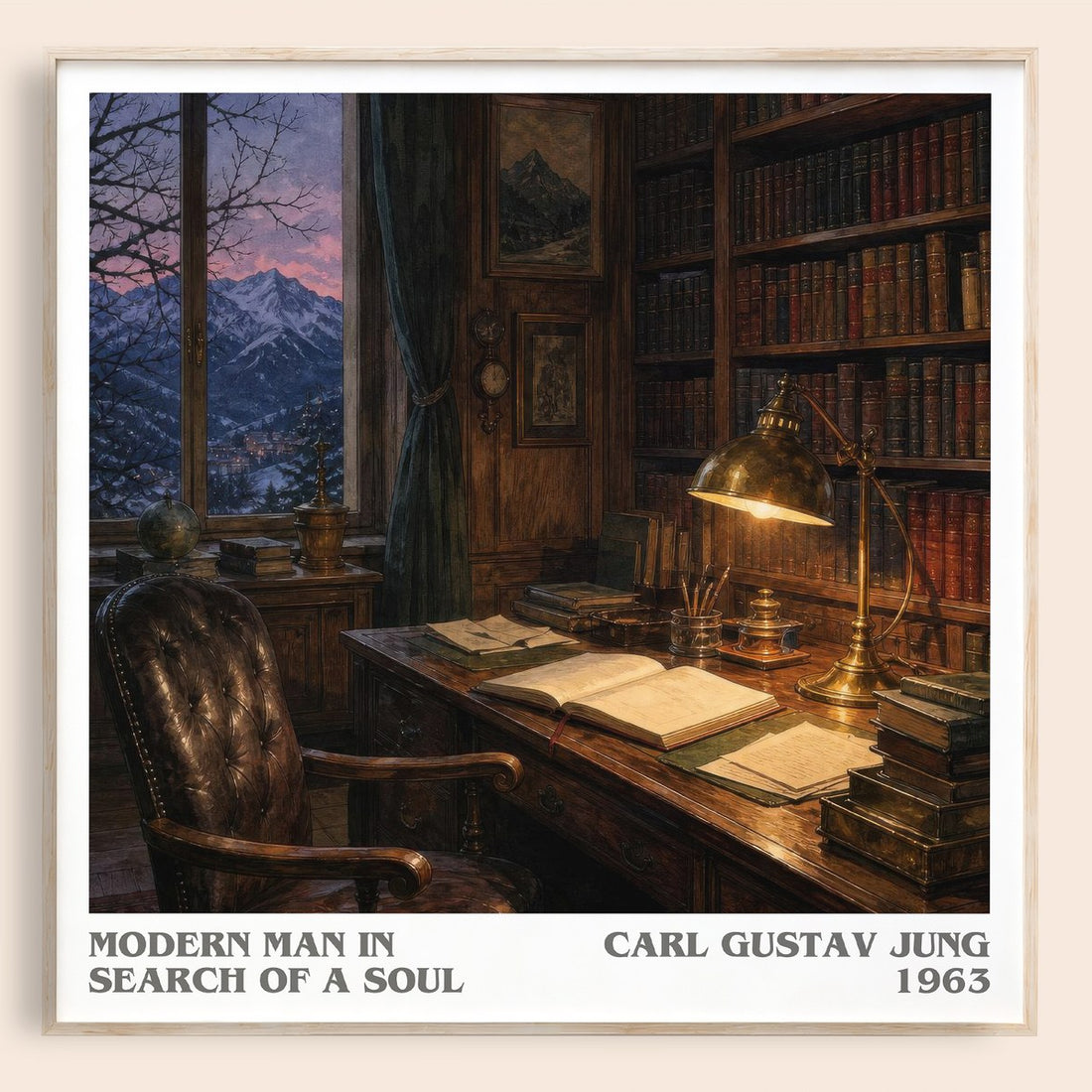 Modern man in search of a soul literary book poster by Carl Gustav Jung – framed literary art print