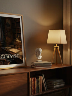 Modern man in search of a soul watercolour print on bookshelf – Carl Gustav Jung fan gift