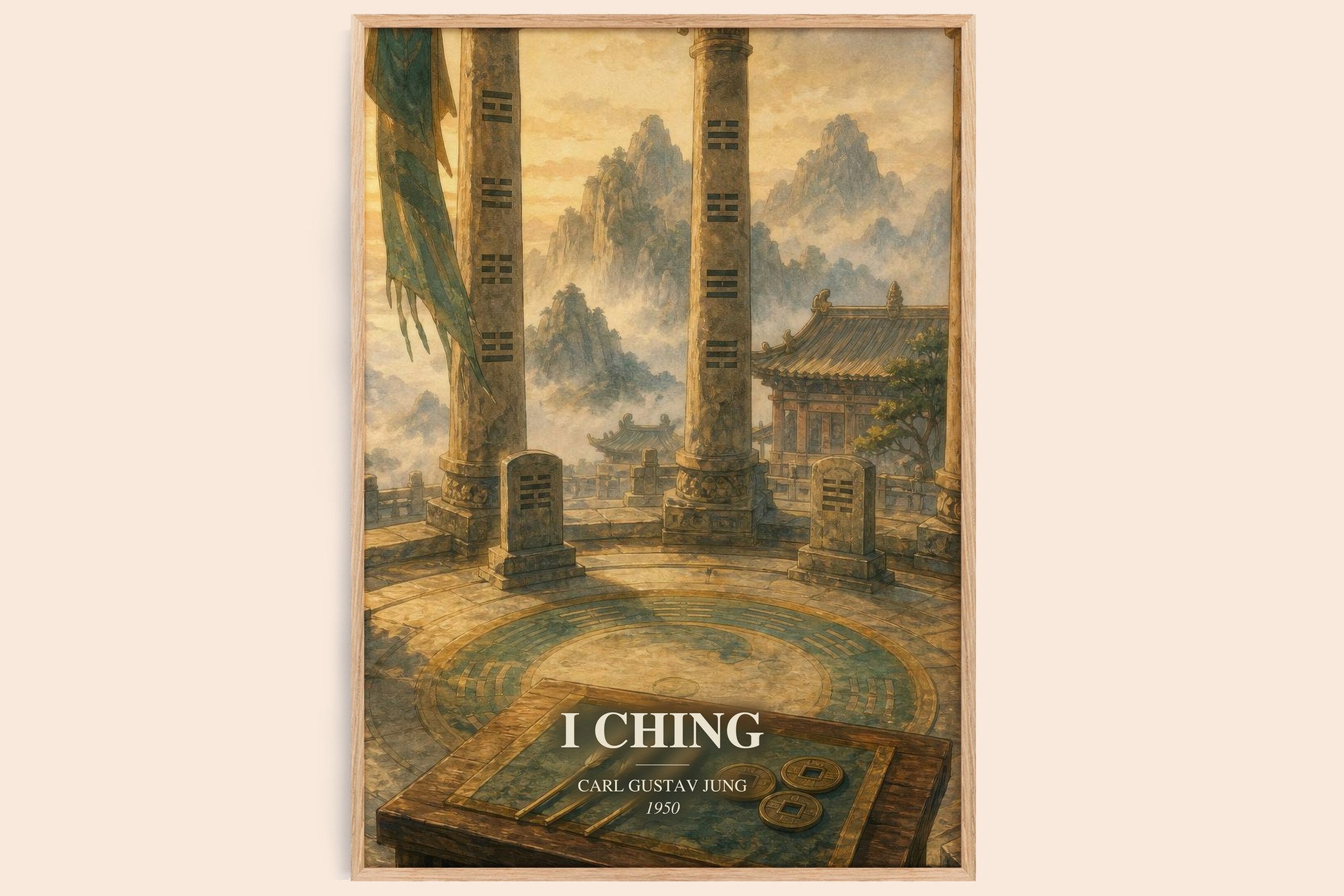 I Ching Book Watercolour Illustration by Carl Gustav Jung