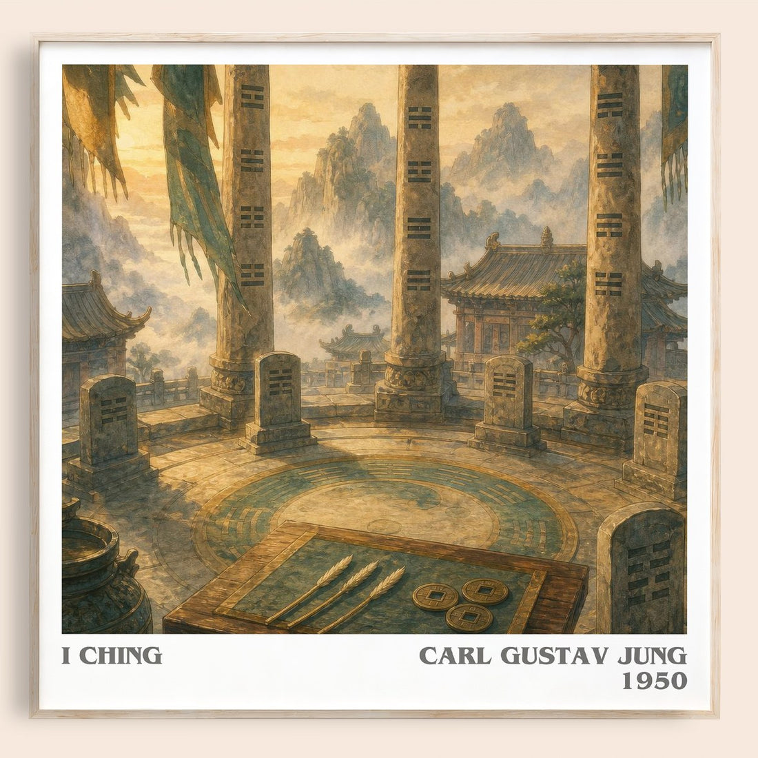 I Ching literary book poster by Carl Gustav Jung – framed literary art print